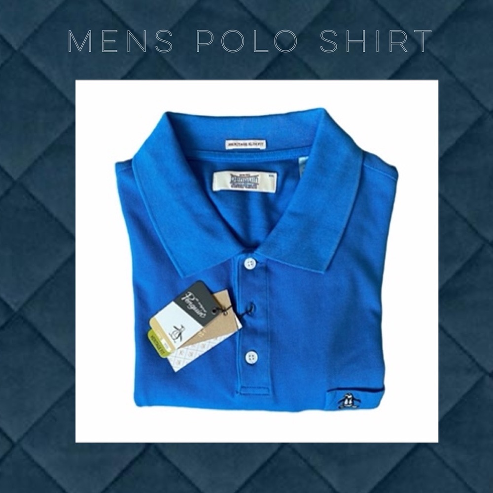 Penguin Polo Heritage Slim Fit Men’s XXL Blue shirt